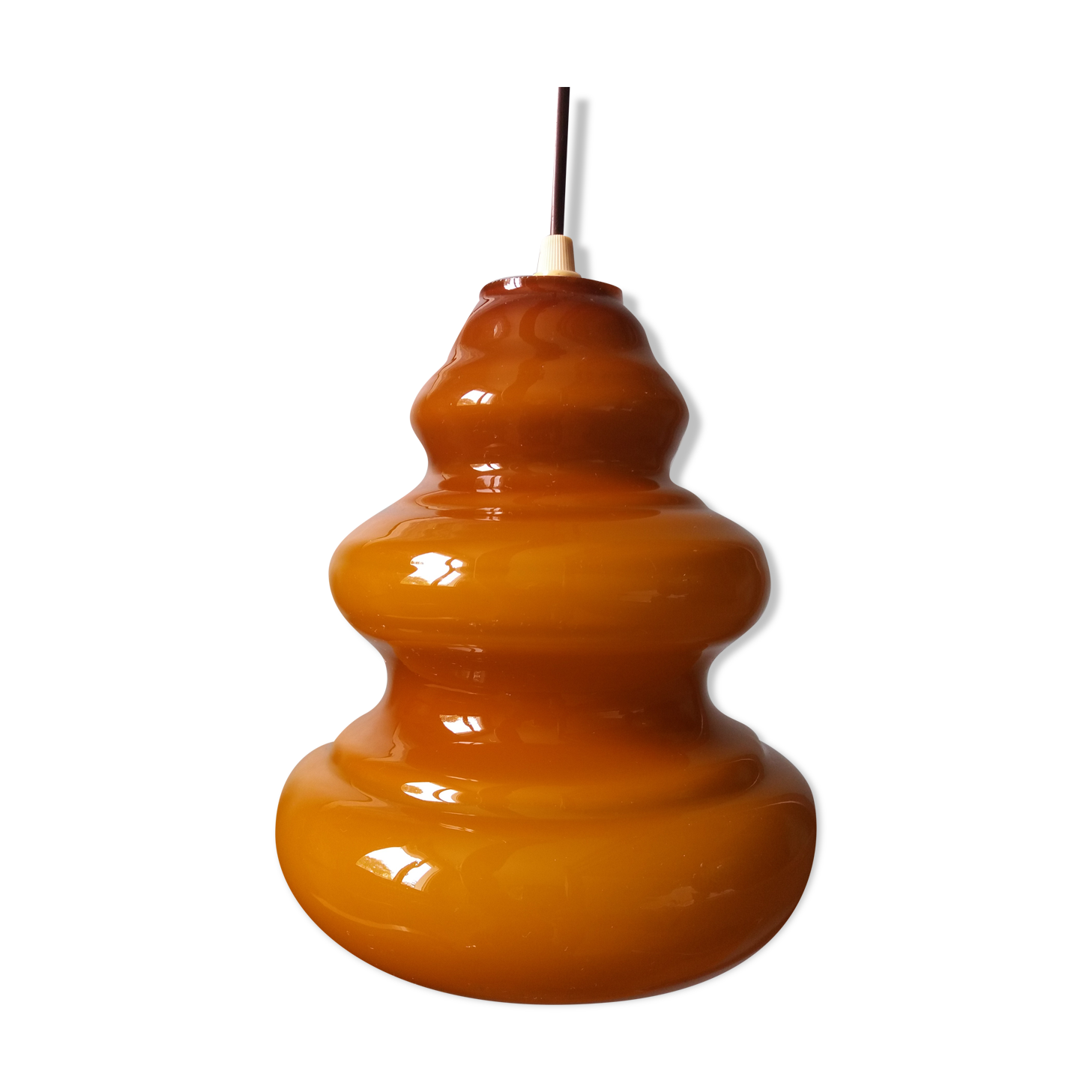 Caramel opaline glass hanging lamp