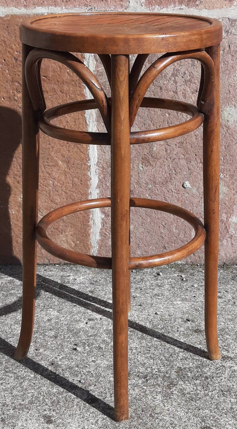 Tabouret de bar en bois courbé (style Thonet)