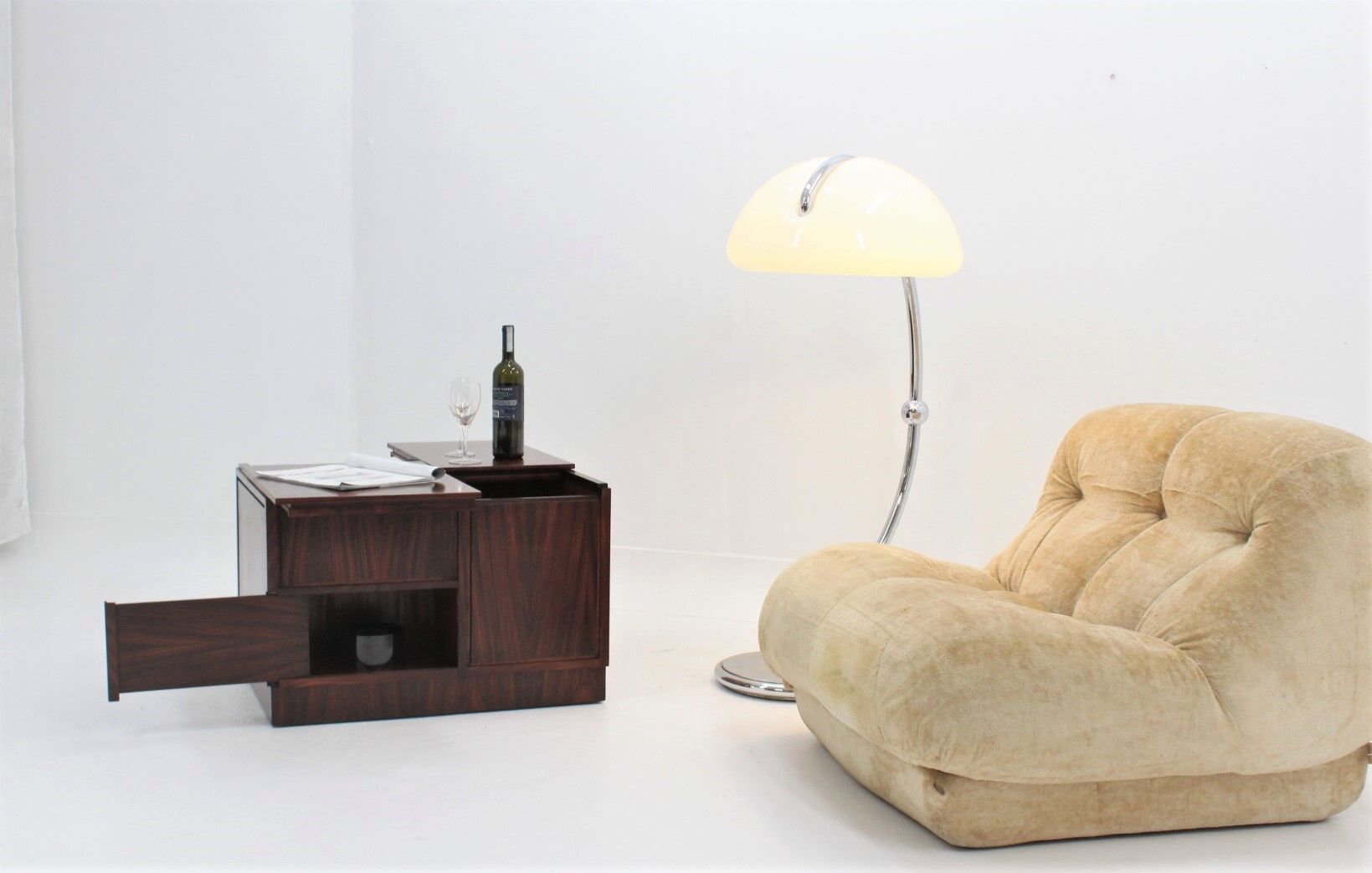 Sormani trolley coffee table with bar 1960s