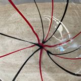 Vintage ball vase in blown glass and glass paste