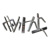 Set of 7 bezault "angers" chrome cane beak door handles