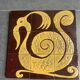 Ceramic plaque with zoomorphic pattern made up of 9 tiles.