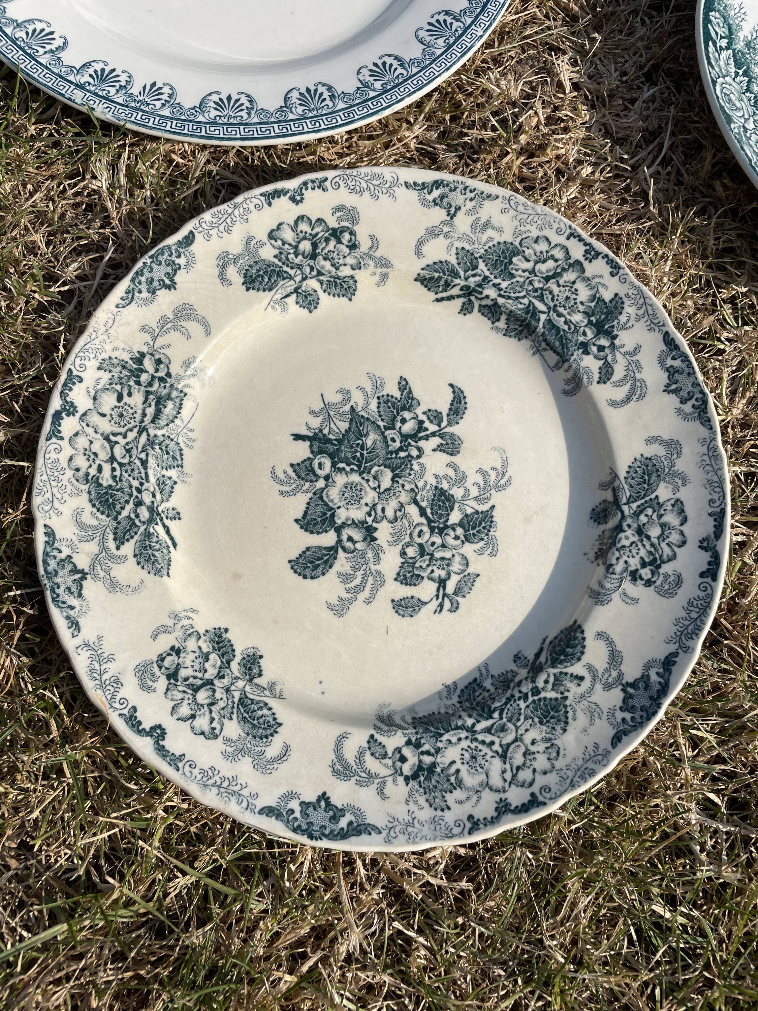 Set of 8 mismatched iron earth flat plates