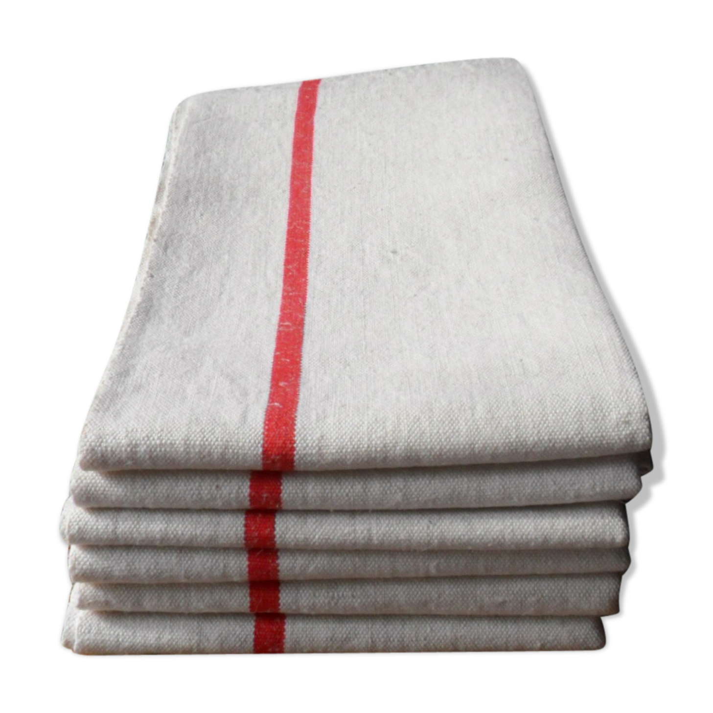 Set of 6 old cloths in linen and hemp