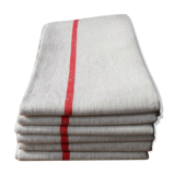 Set of 6 old cloths in linen and hemp