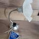 Vintage silver metal wall light and perpex corolla