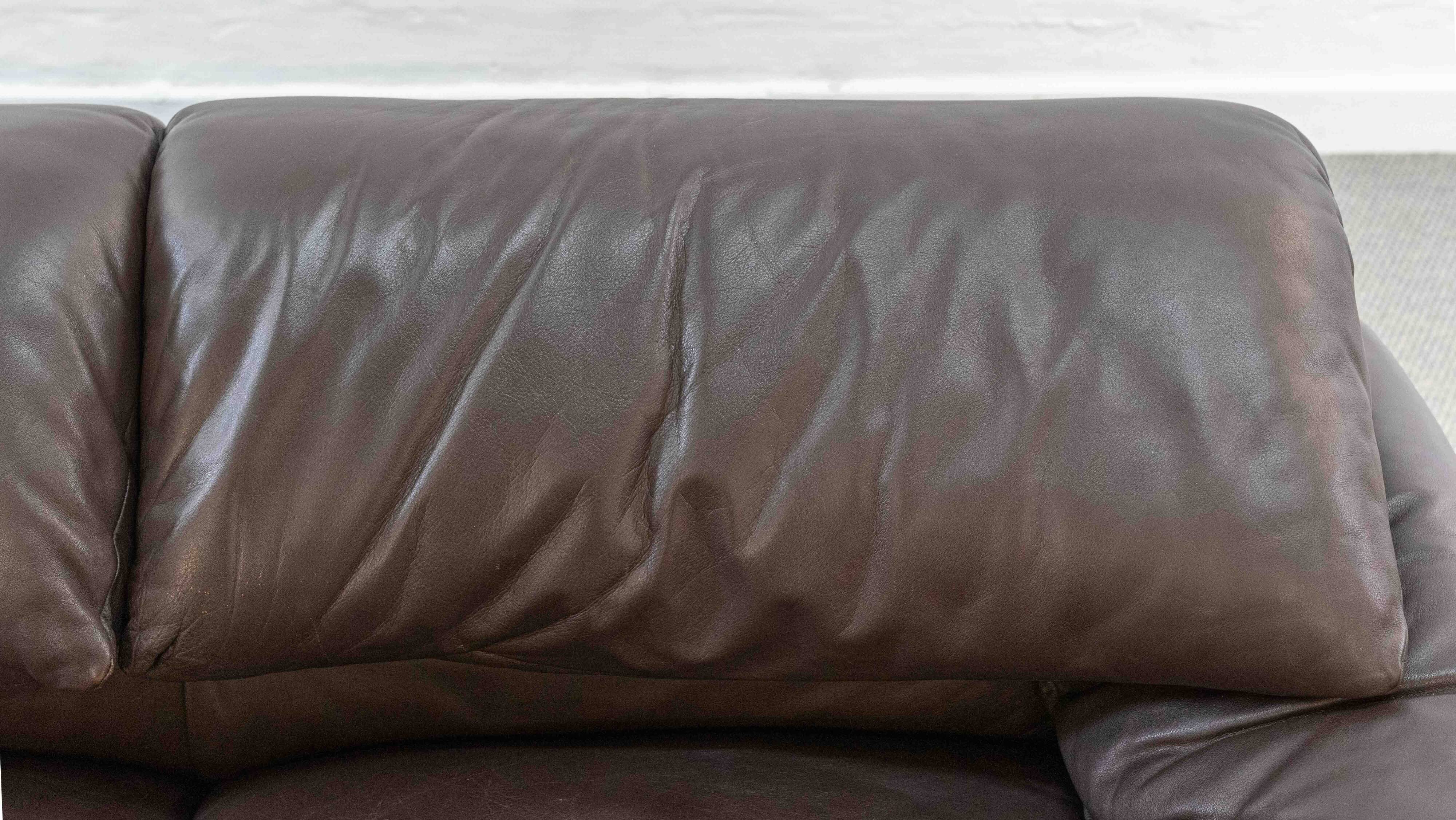 Cassina Maralunga 3seat-Sofa in darkbrown leather by Vico Magistretti