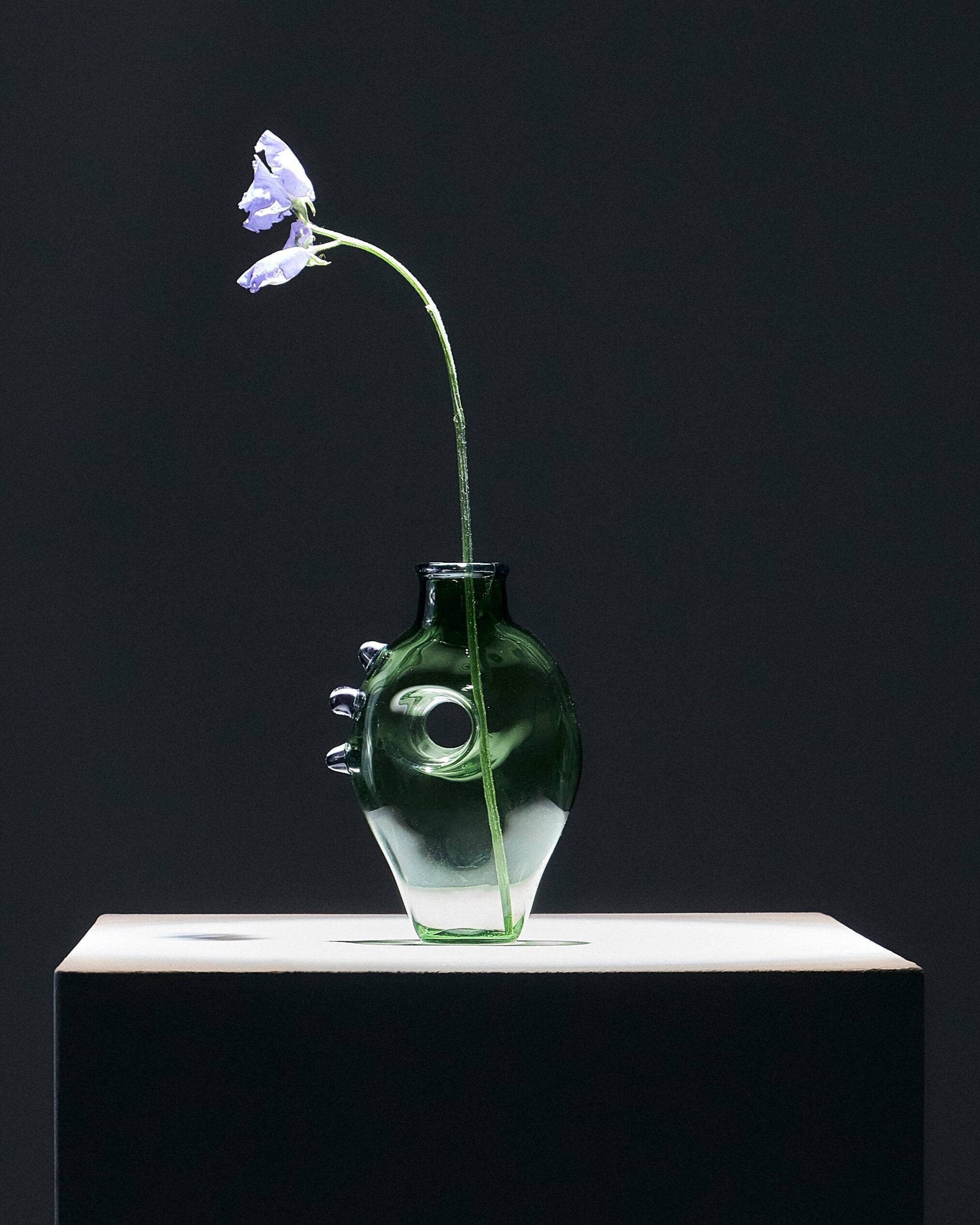 Vase heart en verre soufflé
