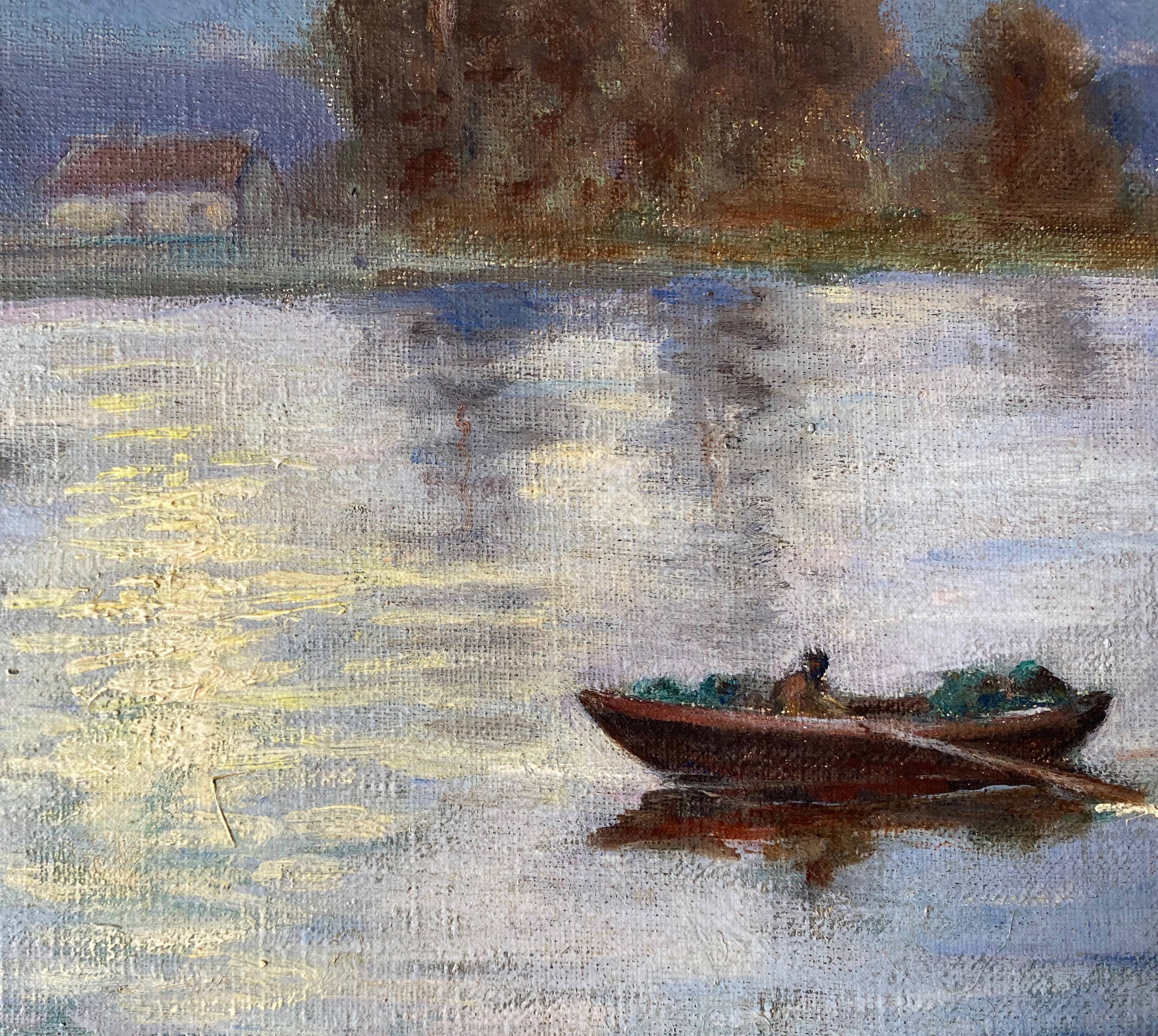 Paintings  "Lakescapes" nocturnal and daytime signed L. Arnoux