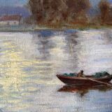 Paintings  "Lakescapes" nocturnal and daytime signed L. Arnoux