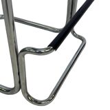 Tabouret de bar vintage en cuir noir et chrome, Italie