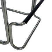 Tabouret de bar vintage en cuir noir et chrome, Italie