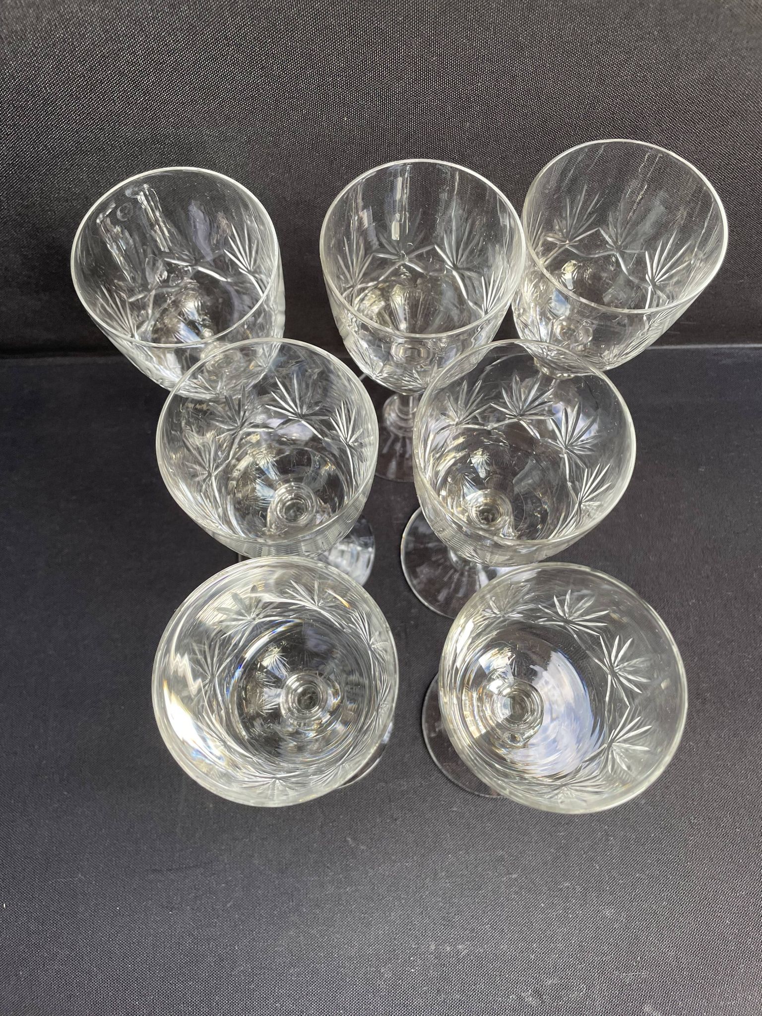 7 verres à porto – Cristal soufflé et taillé