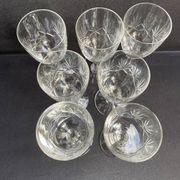 7 verres à porto – Cristal soufflé et taillé
