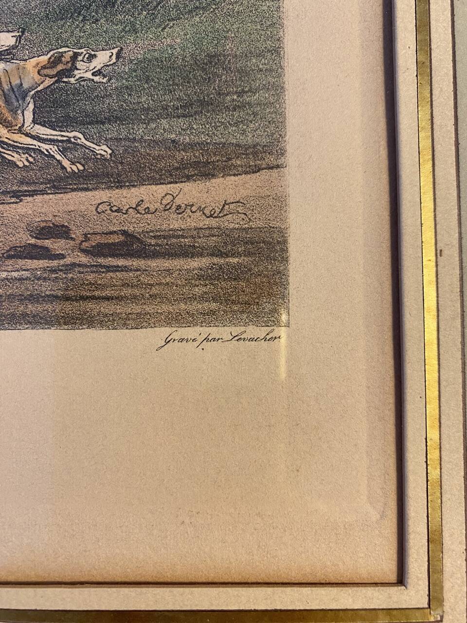 Old engraving, The Hunter after Carle Vernet 20th century