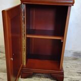 Pair of Louis Philippe style bedside tables in cherry wood.