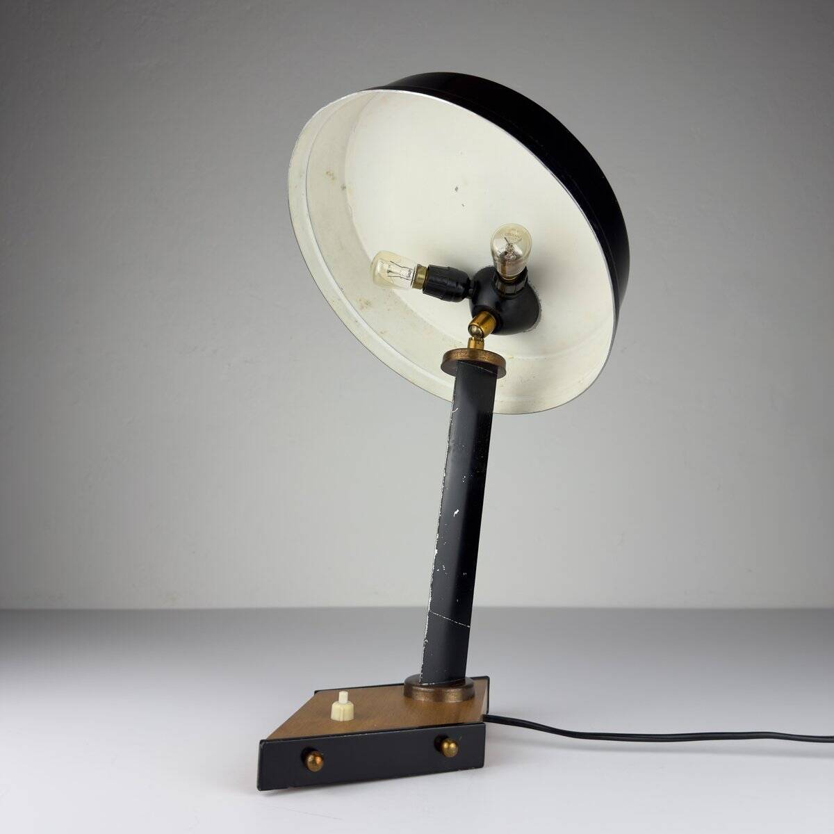 Vintage metal desk lamp attributed to Oscar Torlasco, Italy, 1950s.