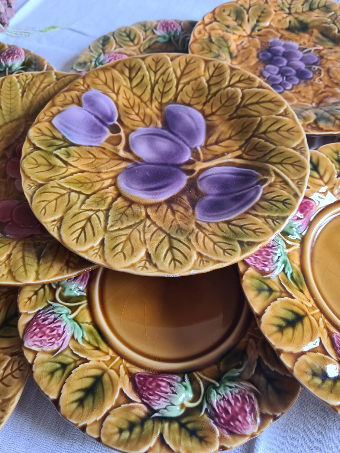 10 Sarreguemines fruit slushie dessert plates