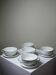 5 cups with two handles, Limoges porcelain Bernardaud "Palm"