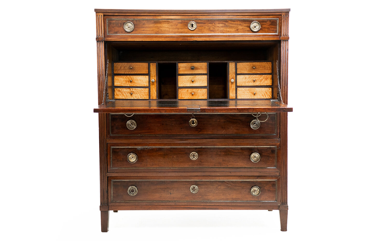Georgian continental mahogany secretaire bureau