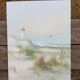 Oil on canvas seascape ocean, lighthouse and beach, signed J. Thompson