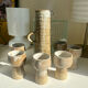 Vintage stoneware coffee set and ceramic cups