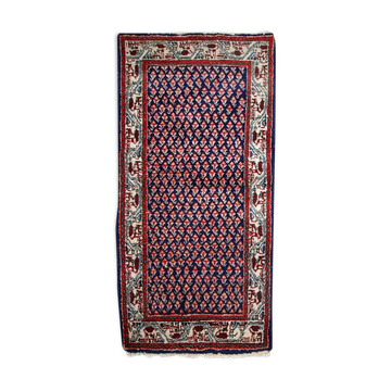 Vintage Indian carpet Seraband handmade 62cm x 124cm 1970s, 1C800