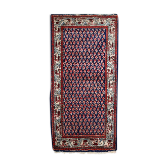 Vintage Indian carpet Seraband handmade 62cm x 124cm 1970s, 1C800