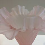 Old Corolle Vase in Pink Frosted Glass Vintage Italian Work Murano Empoli ??