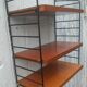 Vintage wall shelf in Ttak veneer and black metal, Nisse Strinning, 60s (2)