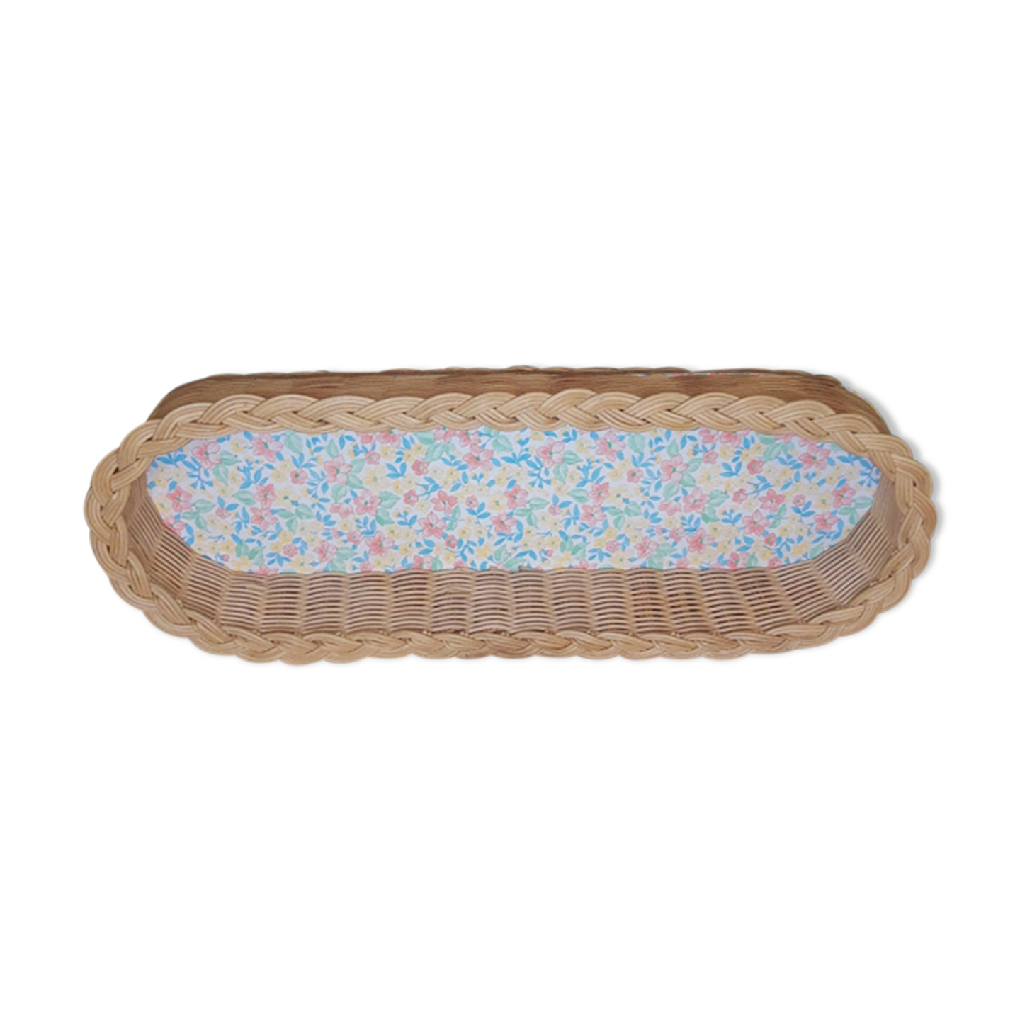 Rattan pan pattern vintage flowers