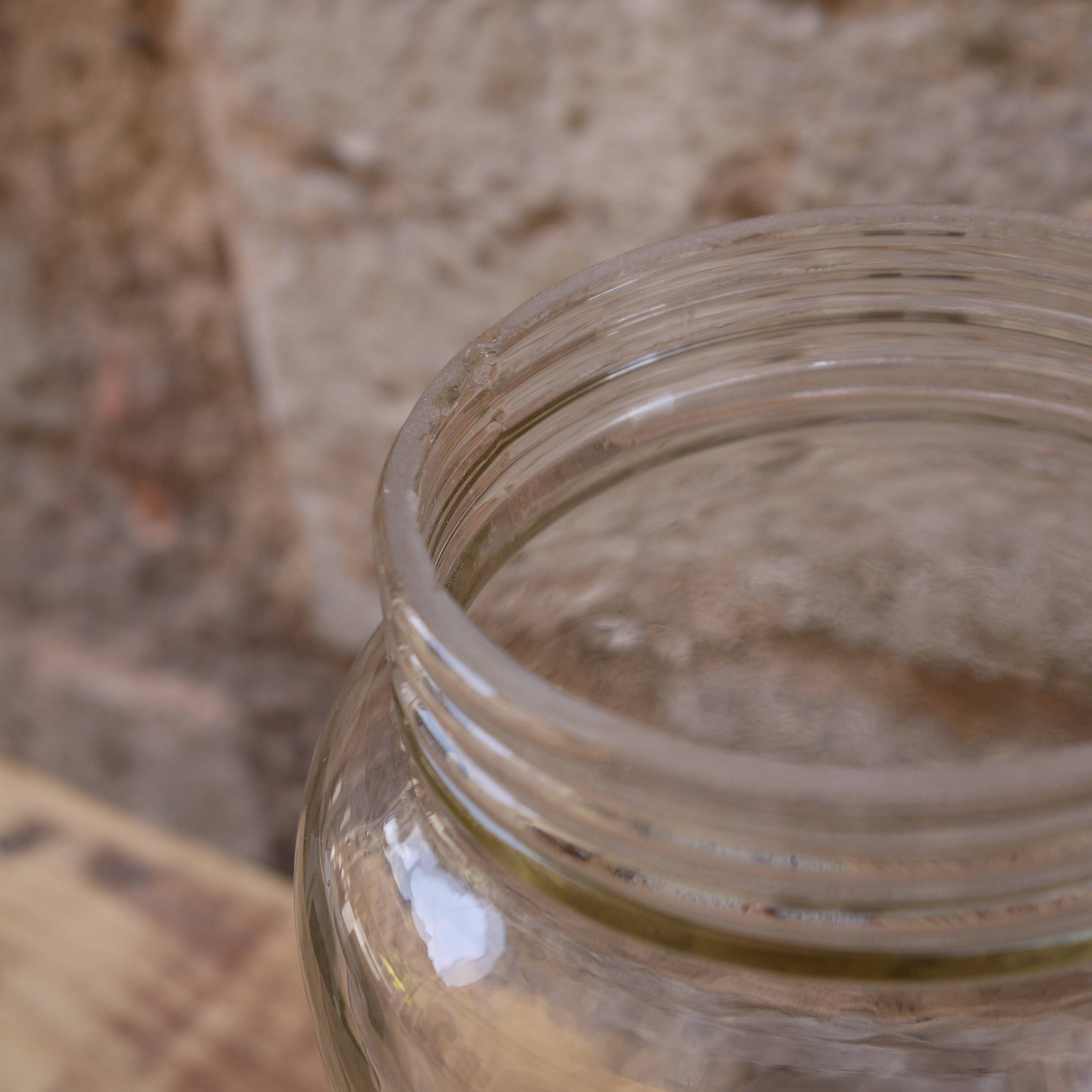 Glass pharmacy jar vase