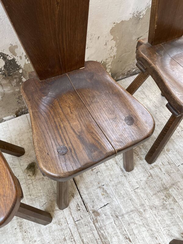 Chaises chêne massif chapo savoyarde art populaire