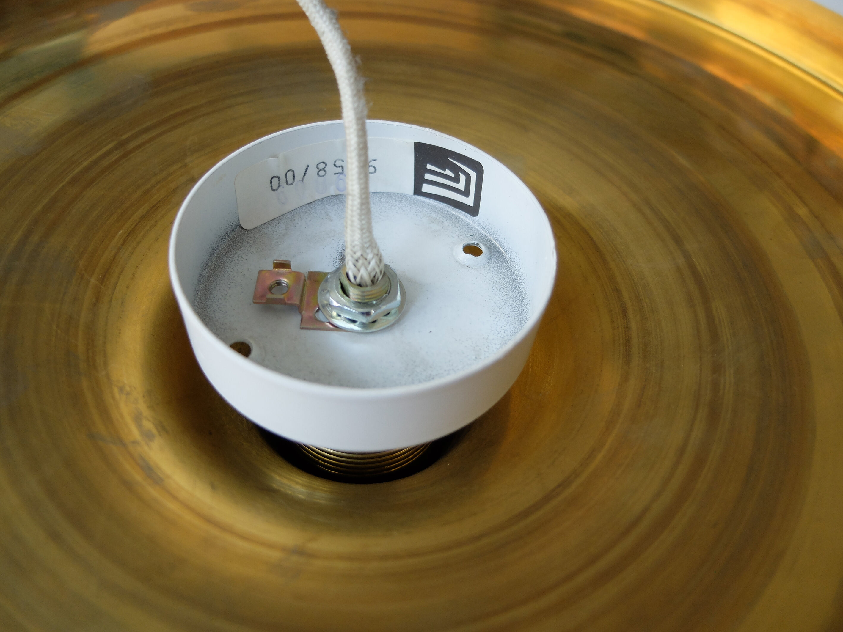 Pair of golden wall lights Flush Lights, Germany 1970s