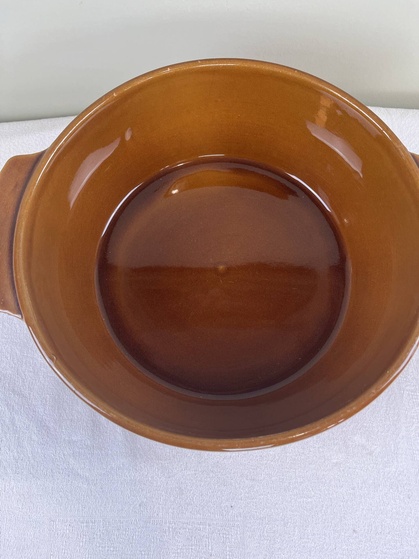 Large glazed terracotta salad bowl
