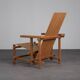 Fauteuil moderniste dans le style de Gerrit Rietveld, Pays-Bas, années 1980.
