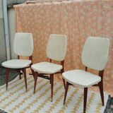 Ensemble 3 chaises vintage simili