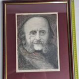 Portrait of Jacques Offenbach inspired by a photograph by Nadar, Framed and signed, 34 x 43 cm