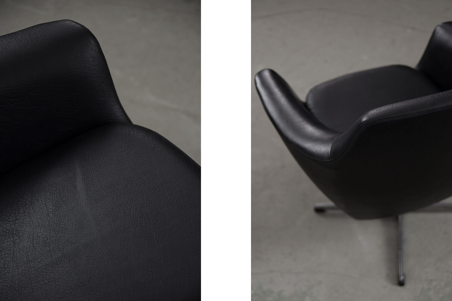 Fauteuils pivotants noirs, 1970
