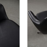 Fauteuils pivotants noirs, 1970