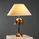 Lampe de table vintage en laiton et tissu, design, Italie, années 1970