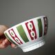 4 coffee bowls made of Badonviller earthenware, Art Deco decor from the vintage 1940s-1950s.