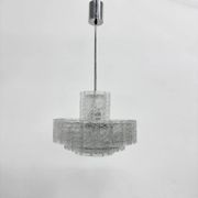 Mid-century design Doria Leuchten glass chandelier, 1970s