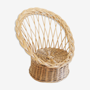 Armchair in rattan wicker vintage for child