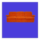 Orange corduroy modular sofa, 1970s.