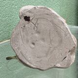 Lamp base in sculpted terracotta featuring birds, signed.