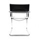 Paire de chaises Matteo Grassi MG5 cuir noir et chrome