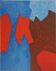 Serge poliakoff: blue and red composition - original lithograph