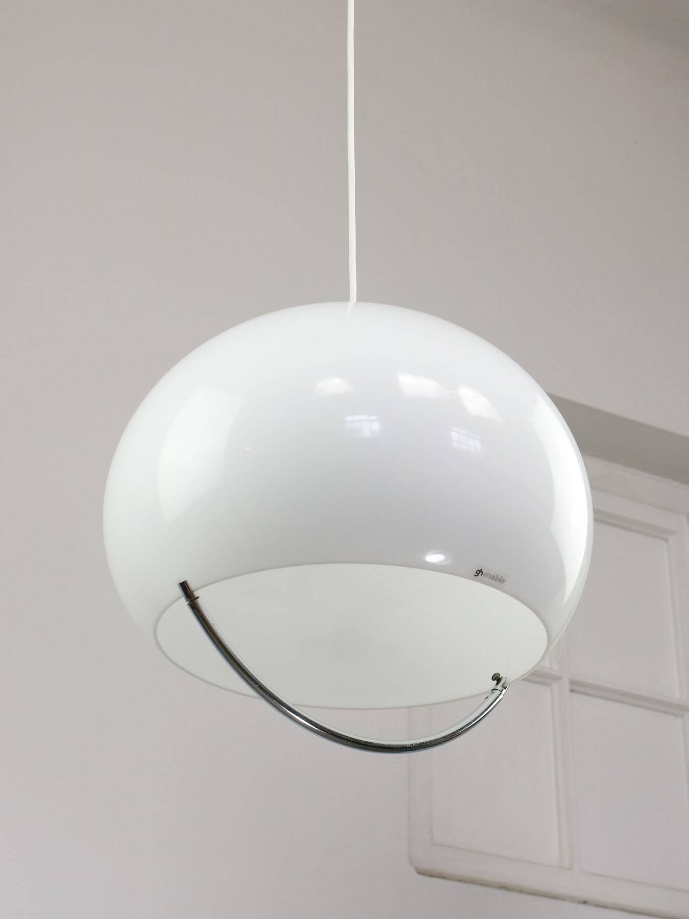 White Space Age Jolly Pendant Lamp from Guzzini, 60s