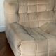 Sofa 3 places Kashima Line Roset velvet beige 70s